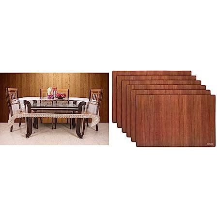 Buy Kuber Industries PVC 6 Seater Transparent Dining Table Cover - Gold ...