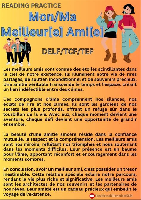 Mon meilleur ami | Basic french words, French education, French ...