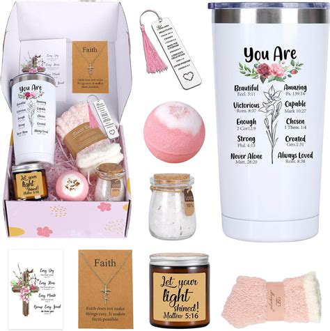 Amazon.com: Uiifan 11 Pcs Christian Gifts for Women Pink Religious Gift ...