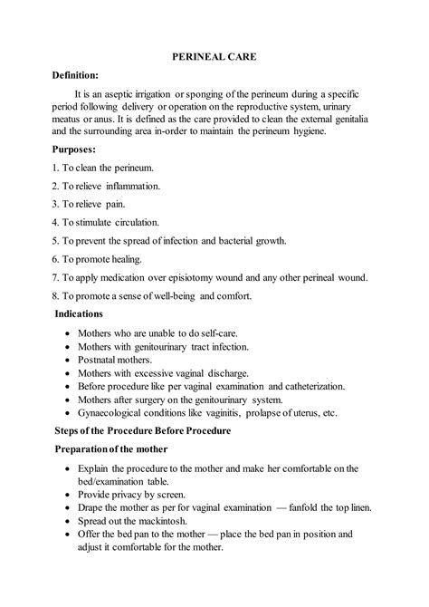 Perineal care | DOCX