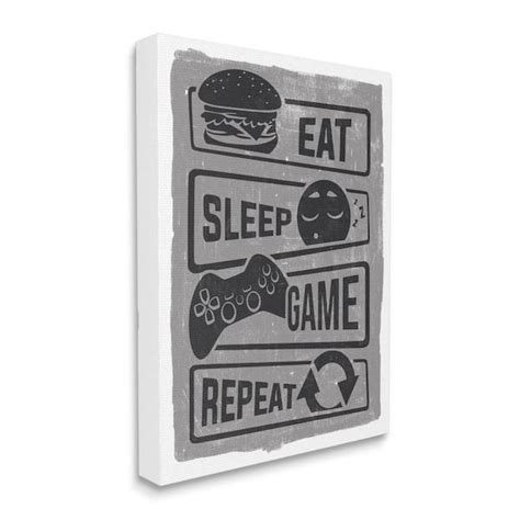 Stupell Industries Video Gamer Icons Typography Canvas Wall Art Print ...