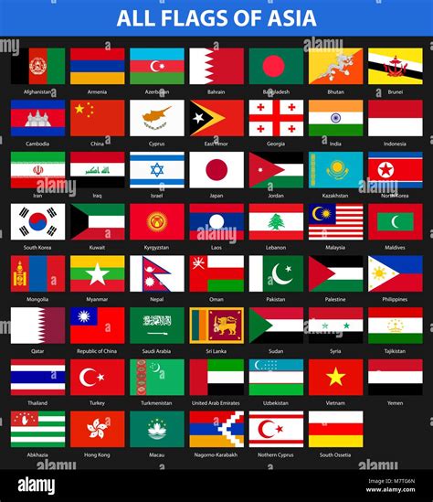 All flags of the countries of the Asia. Flat style Stock Vector Image & Art - Alamy