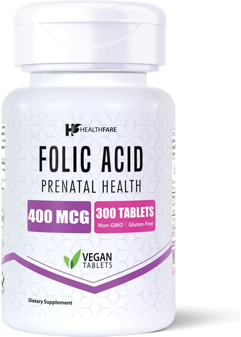 Amazon.com: Amazing Formulas Folic Acid (Vitamin B9) 400 mcg Tablets | Non-GMO | Gluten Free ...