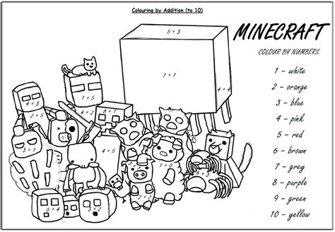 Image result for Minecraft Math Coloring