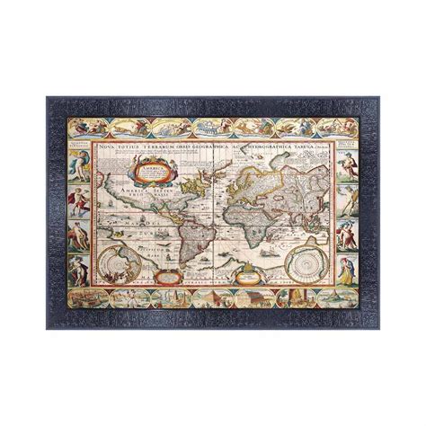 pnf Poster And Frames Vintage World Map Wooden Photo Frame With Acrylic ...