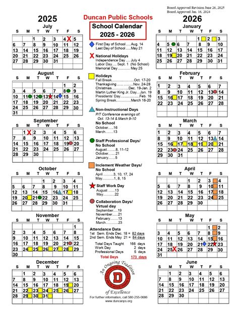 Duncan Public Schools OK Calendar 25-26 Revised [pdf] - EduCounty