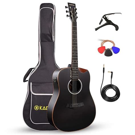 Kadence Slowhand Jumbo Semi Acoustic Guitar(Sh04) – Premium Black ...
