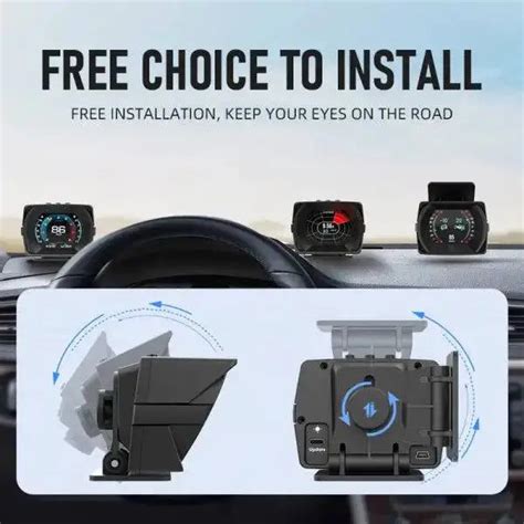 A450 Multi-Function Car HUD Water Temp Gauge OBD Meter Head up Display ...