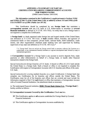 Fillable Online Patriot Act Certification - HSBC Private Bank (Suisse ...