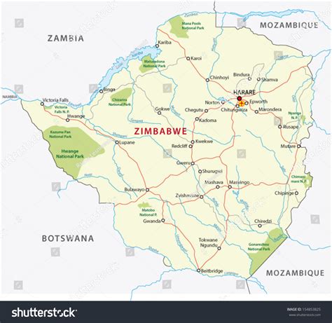 zimbabwe geographical map