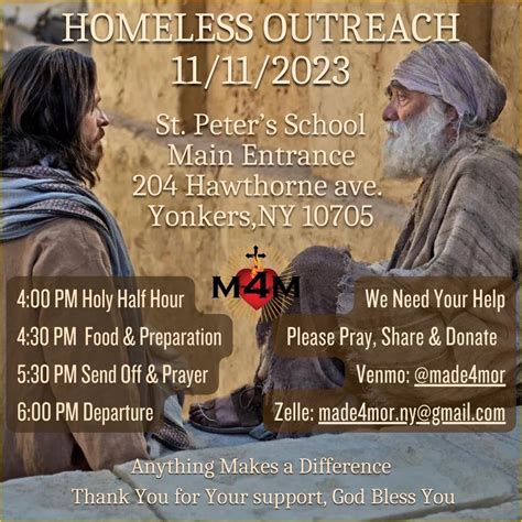 Homeless Outreach, St Peter's School, Yonkers, 11 November 2023 | AllEvents