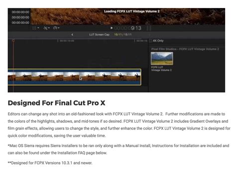Pixel Film Studios Releases FCPX LUT Vintage Volume 2 for Final Cut Pro X