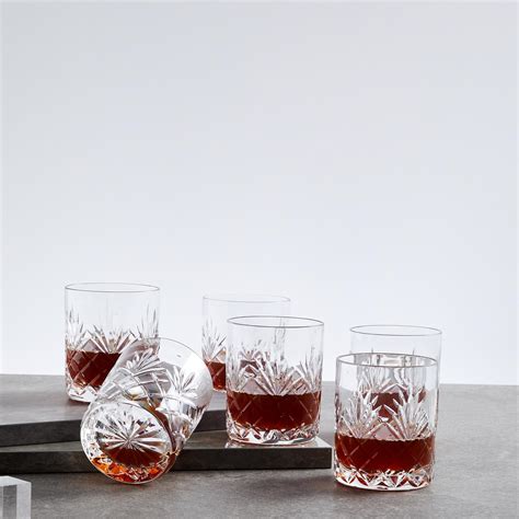 Buy SOLITAIRE Cylinder Crystal Whiskey Glasses - Set of 6 from ...