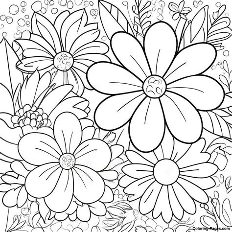 Summer Flower Coloring Page