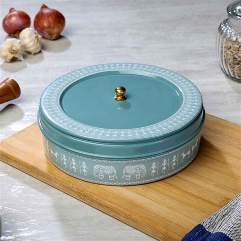 Stainless Steel Chapati Box | Roti Storage Box Moss Green - Dudki ...