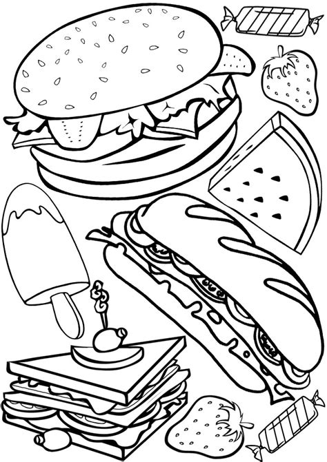 Snack Coloring Pages 的图像结果