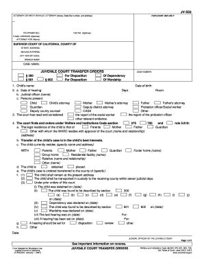 2007 Form CA JV-550 Fill Online, Printable, Fillable, Blank - pdfFiller