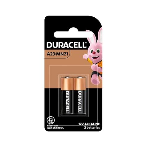 Duracell Specialty Alkaline MN21 Battery 12V, Pack of 2 (A23 / 23A ...
