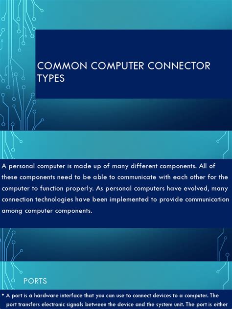 Image result for Computer Connector Types Chart