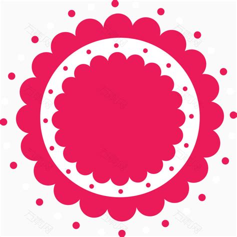 红色圆形花纹装饰矢量图png元素素材图片下载-万素网