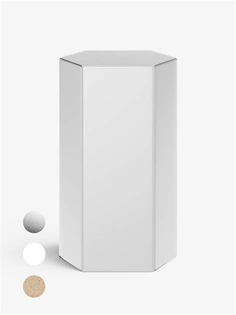 Hexagonal box mockup / white - metallic - kraft - Mockups Design