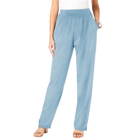 Dasayo Casual Pants for Womens Elastic Waist Solid Trousers with ...