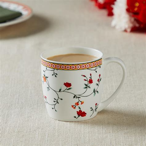 Buy Lucas Floret Red Printed Bone China Mug - 240ml from Home Centre at ...