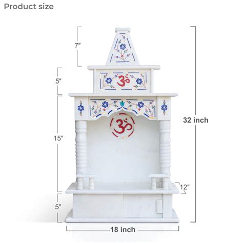 Marble Temple Blue Inlay(18 inches) - Handicraft Bazaar