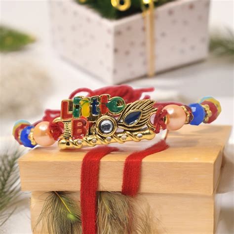 Designer Little Bro Rakhis for brother 1 Rakhi Made from Cotton Threds ...