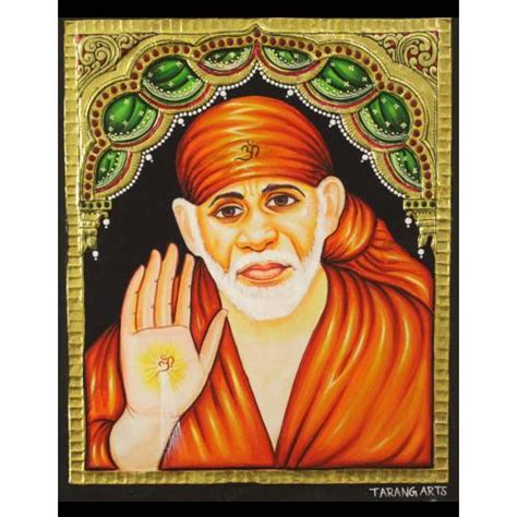 22ct Gold Handmade Shirdi Baba Saibaba Face Tanjore Painting