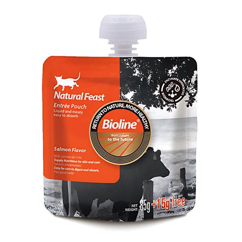Bioline Natural Feast Entree Pouch Salmon Flavor 85g+15g (Min Order ...
