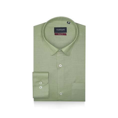 Olive Green Color Solid Pure Cotton For Men – Punekar Cotton