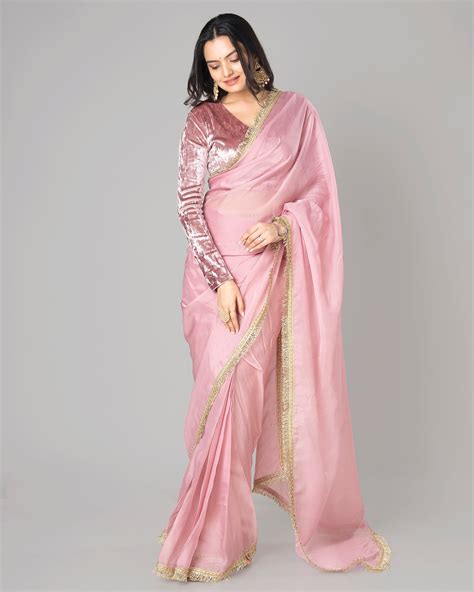 Lace-Trimmed Pure Organza Saree for Any Occasion – Fabcurate