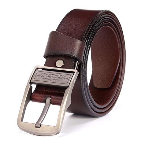 Male Belt Mens Real Leather Belt Reversible Removable Adjustable Buckle ...