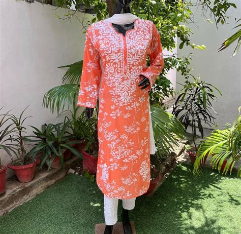 Cotton Lucknowi Chikankari Kurti | Lucknowi Chikankari Kurti |Online