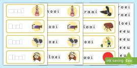 Bou aa, oo, uu en ee Klank Woorde - Woordkaart - Graad 2