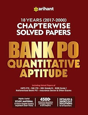 Bank PO Quantitative Aptitude Solved Papers : Arihant Experts: Amazon ...