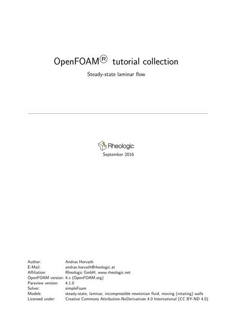Image result for OpenFOAM Tutorial PDF