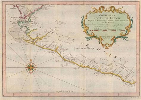 Jacques-Nicolas Bellin, Chart of Guinea, Sierra Leone and Liberia coast ...