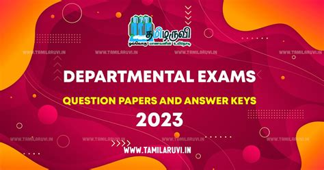 TNPSC Departmental Exam Question Paper and Answer Key 2023