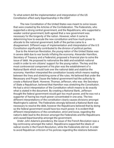 Apush LEQ Unit 3 - To what extent did the implementation and ...