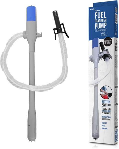 TERA PUMP 2AA Battery Powered Siphon Fuel Pump with Auto Stop for E85 ...