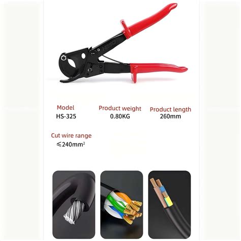 1pc HS-325 Heavy-Duty Cable Cutter, 10-Inch/260mm Length, Cuts Up To ...