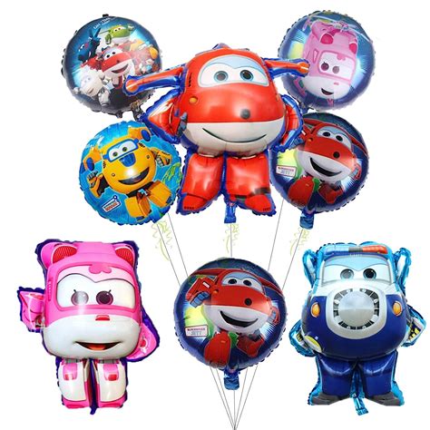 9PCS Super Wings Balloons for Kids Birthday Baby Shower Party ...