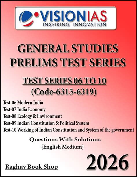Vision Ias General Studies Prelims Test Series 06 To 10 English Medium ...