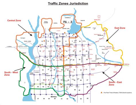 Traffic Zones Jurisdiction Map - Chandigarh Police: We Care for You