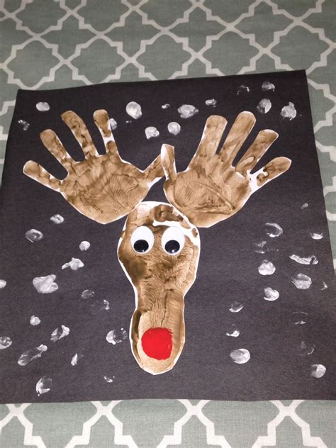 Reindeer hand and footprint | Reindeer craft, Footprint art, Handprint ...