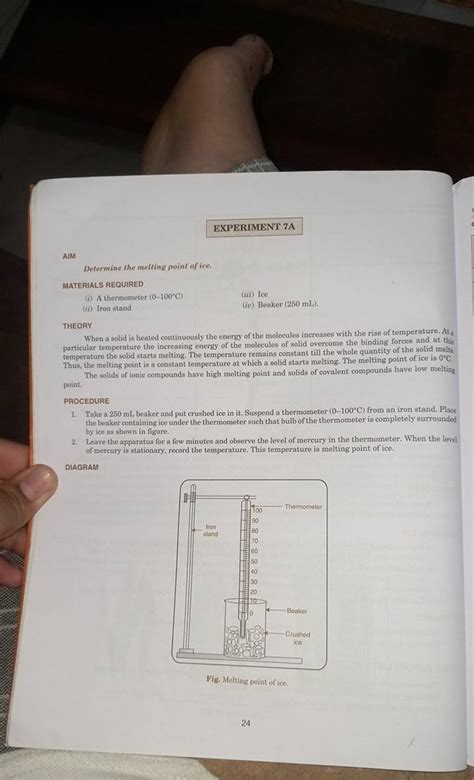 EXPERIMENT 7A AIM Determine the melting point of ice. MATERIALS REQUIRED