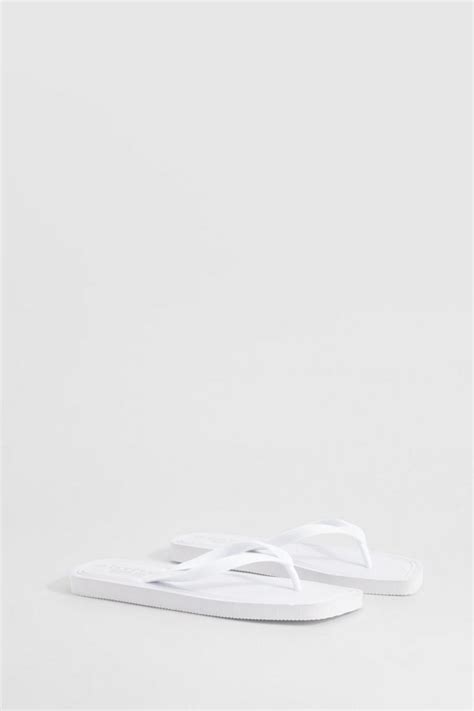 Wide Width Square Toe Flip Flops | boohoo USA