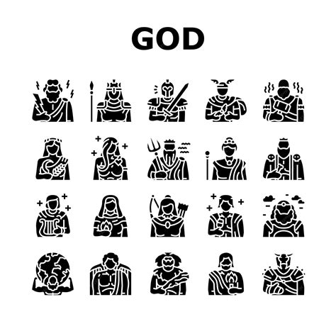 Premium Vector | Greek god mythology ancient icons set vector